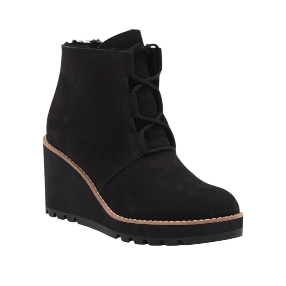 NWOT Eileen Fisher Alpine Genuine Shearling Lined Black Booties – Sz 9